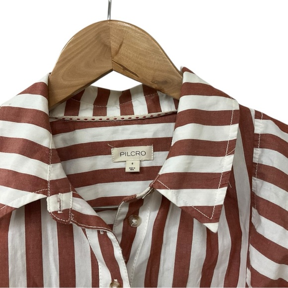 Anthropologie Top Small Womens Pilcro Bailey Boyfriend Batwing Striped Shirt - Picture 4 of 7